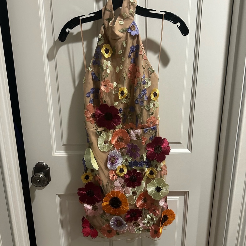 Milly Floral Embroidered Dress - Multicolor